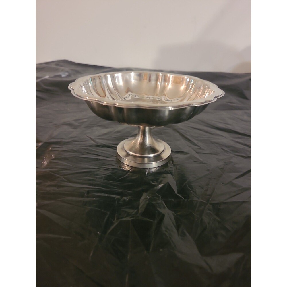 Vintage Silverplate Small Pedestal Candy Dish Footed Compote Bowl 5.75" X 3"
